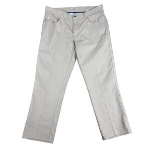 Peter Millar EB66 Five Pocket Pants Mens 35x28 Gale Grey Stretch Golf Wear!